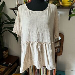Rokoko Natural Gauzy Linen Maternity Top